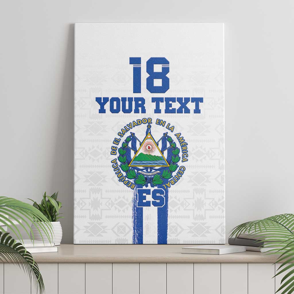 Custom El Salvador Football Canvas Wall Art La Selecta Sporty Style - Wonder Print Shop
