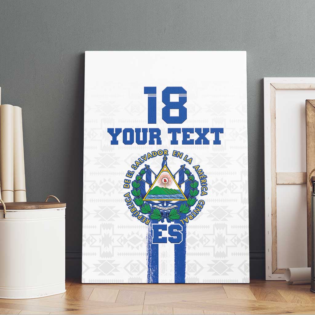 Custom El Salvador Football Canvas Wall Art La Selecta Sporty Style - Wonder Print Shop