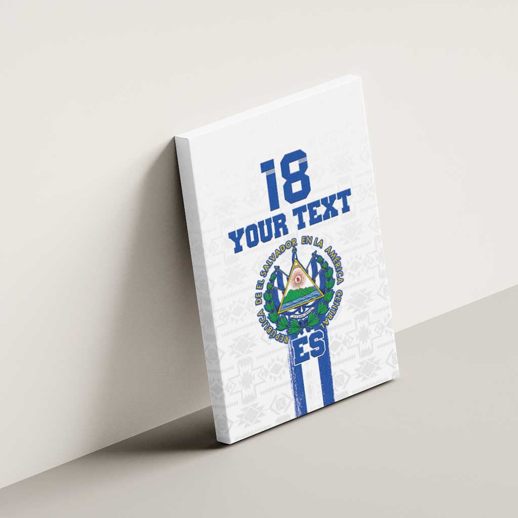 Custom El Salvador Football Canvas Wall Art La Selecta Sporty Style - Wonder Print Shop