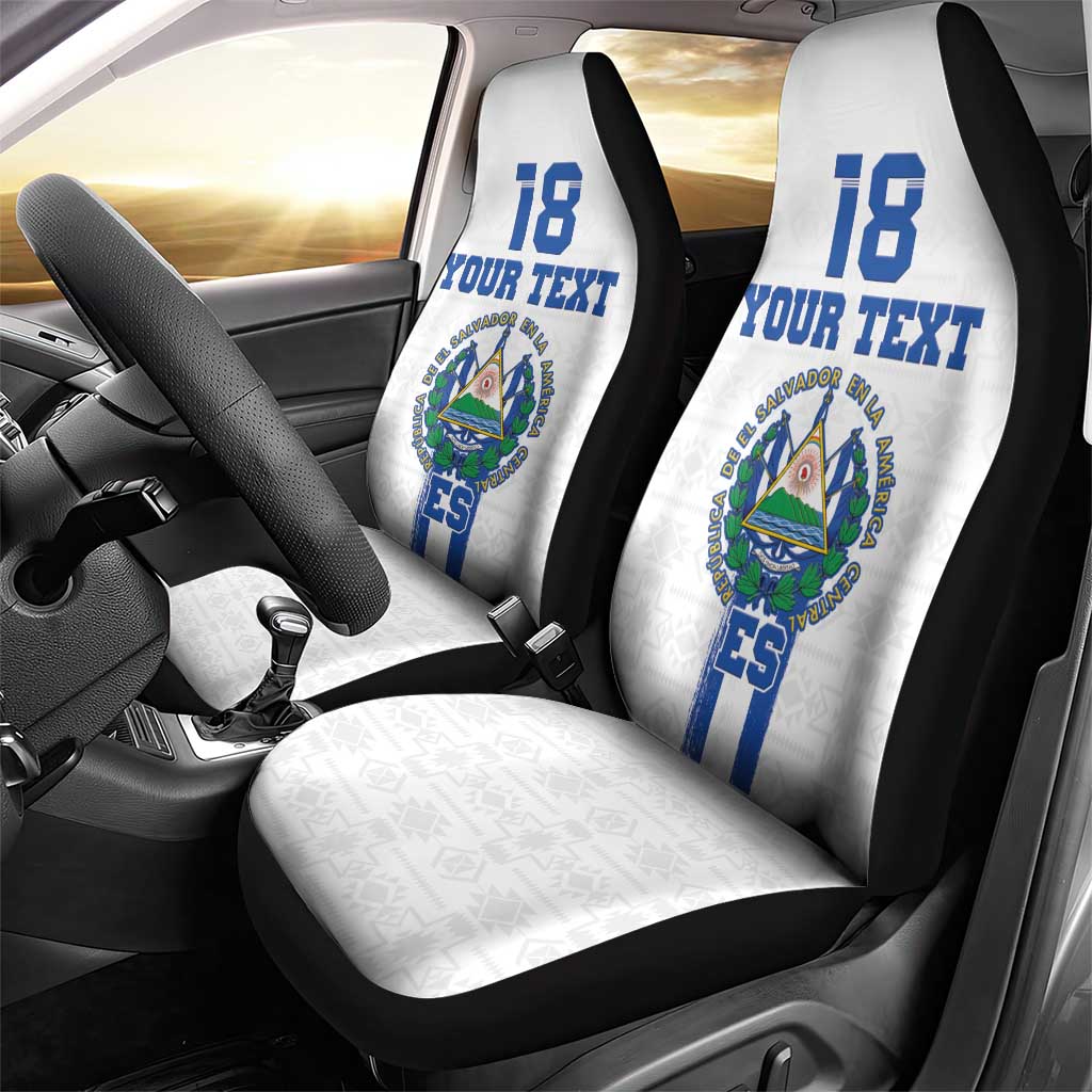 Custom El Salvador Football Car Seat Cover La Selecta Sporty Style - Wonder Print Shop