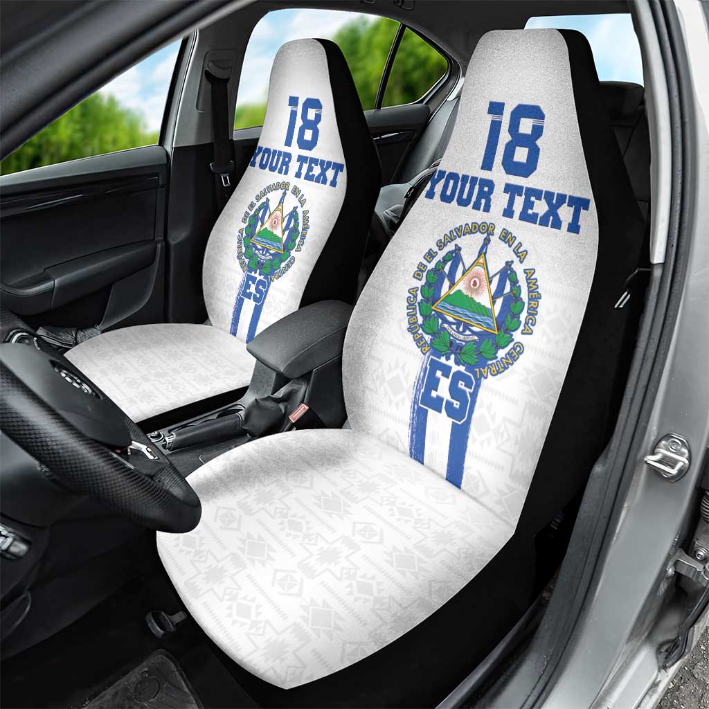 Custom El Salvador Football Car Seat Cover La Selecta Sporty Style - Wonder Print Shop