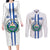 Custom El Salvador Football Couples Matching Long Sleeve Bodycon Dress and Long Sleeve Button Shirt La Selecta Sporty Style - Wonder Print Shop