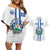 Custom El Salvador Football Couples Matching Off Shoulder Short Dress and Hawaiian Shirt La Selecta Sporty Style - Wonder Print Shop