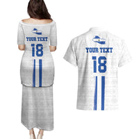Custom El Salvador Football Couples Matching Puletasi and Hawaiian Shirt La Selecta Sporty Style - Wonder Print Shop