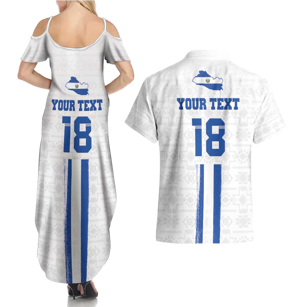 Custom El Salvador Football Couples Matching Summer Maxi Dress and Hawaiian Shirt La Selecta Sporty Style - Wonder Print Shop