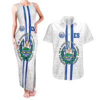 Custom El Salvador Football Couples Matching Tank Maxi Dress and Hawaiian Shirt La Selecta Sporty Style - Wonder Print Shop