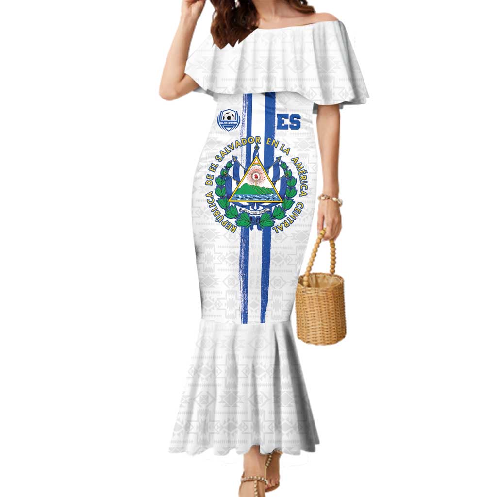 Custom El Salvador Football Family Matching Mermaid Dress and Hawaiian Shirt La Selecta Sporty Style - Wonder Print Shop