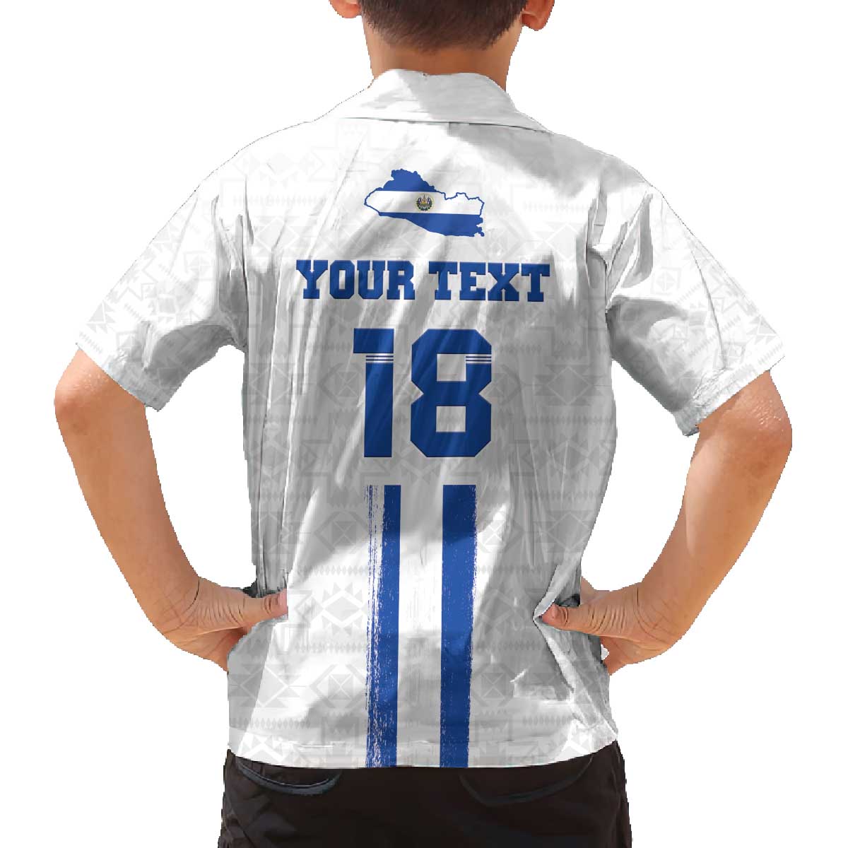 Custom El Salvador Football Family Matching Off The Shoulder Long Sleeve Dress and Hawaiian Shirt La Selecta Sporty Style - Wonder Print Shop