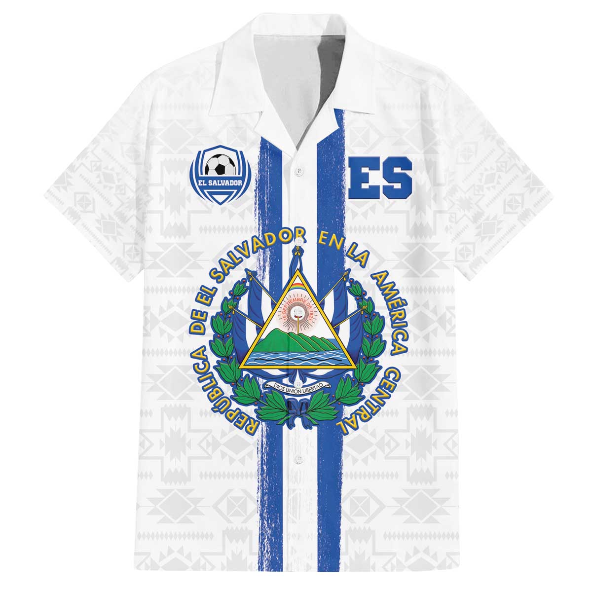 Custom El Salvador Football Family Matching Off The Shoulder Long Sleeve Dress and Hawaiian Shirt La Selecta Sporty Style - Wonder Print Shop