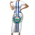 Custom El Salvador Football Family Matching Short Sleeve Bodycon Dress and Hawaiian Shirt La Selecta Sporty Style - Wonder Print Shop