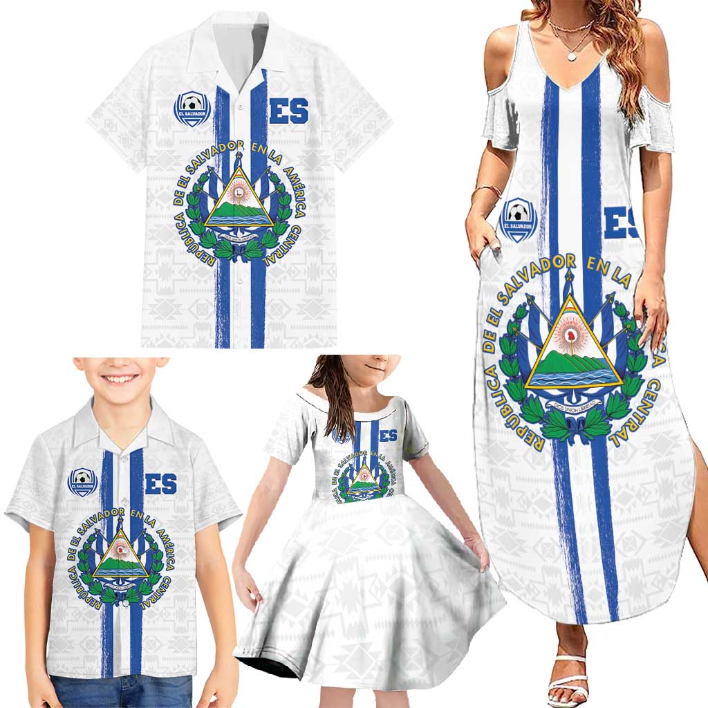 Custom El Salvador Football Family Matching Summer Maxi Dress and Hawaiian Shirt La Selecta Sporty Style - Wonder Print Shop