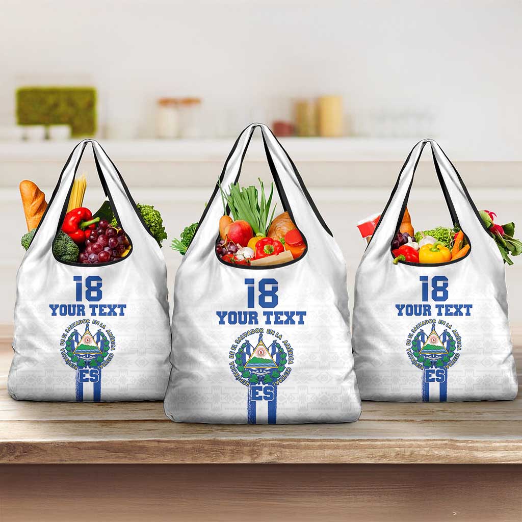 Custom El Salvador Football Grocery Bag La Selecta Sporty Style - Wonder Print Shop