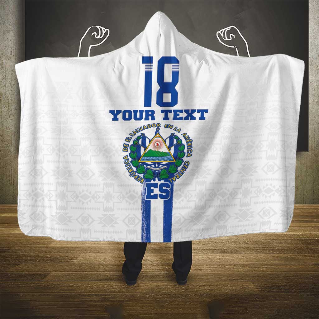 Custom El Salvador Football Hooded Blanket La Selecta Sporty Style - Wonder Print Shop