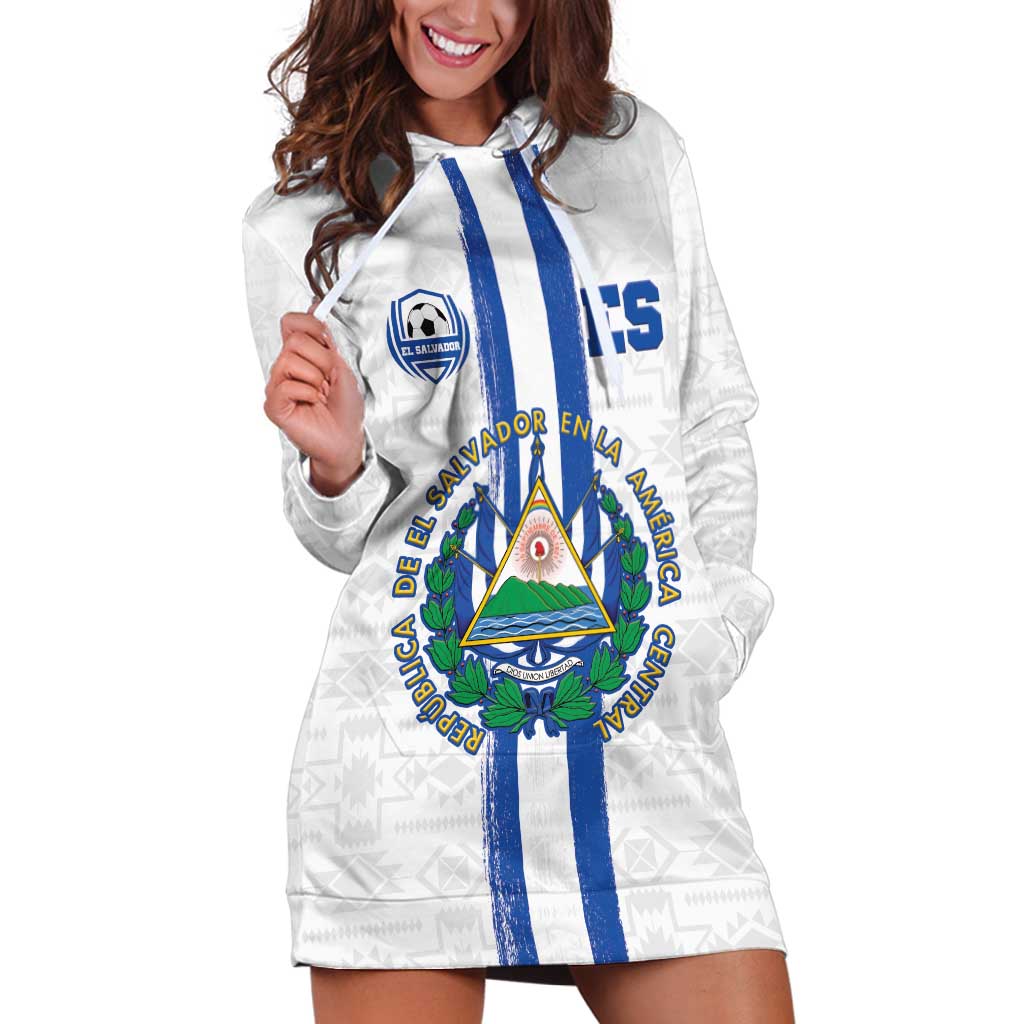 Custom El Salvador Football Hoodie Dress La Selecta Sporty Style - Wonder Print Shop