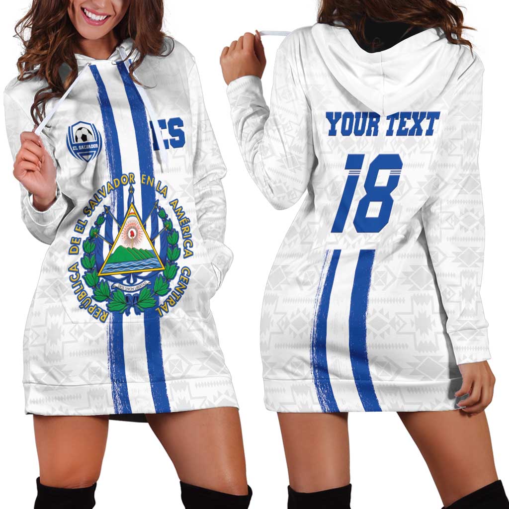 Custom El Salvador Football Hoodie Dress La Selecta Sporty Style - Wonder Print Shop