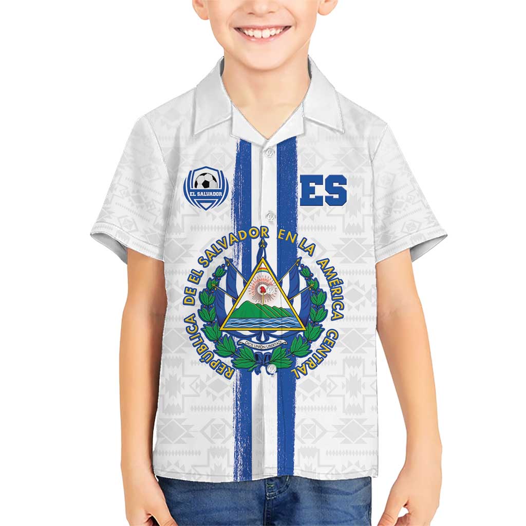 Custom El Salvador Football Kid Hawaiian Shirt La Selecta Sporty Style - Wonder Print Shop