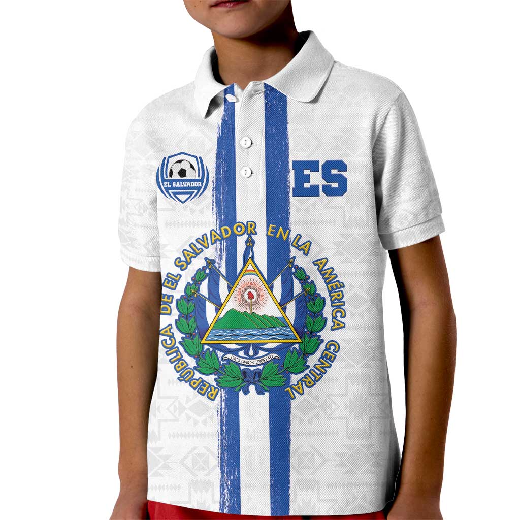 Custom El Salvador Football Kid Polo Shirt La Selecta Sporty Style - Wonder Print Shop