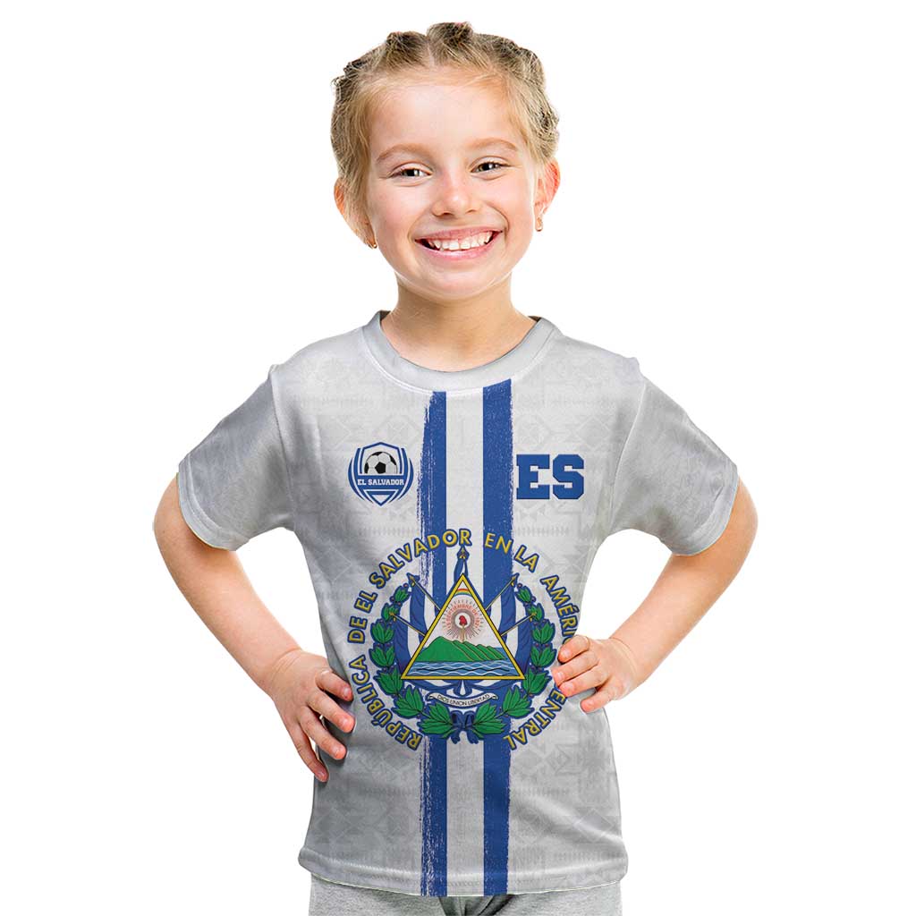 Custom El Salvador Football Kid T Shirt La Selecta Sporty Style - Wonder Print Shop