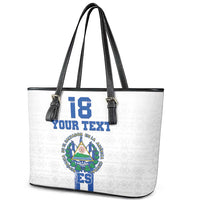 Custom El Salvador Football Leather Tote Bag La Selecta Sporty Style - Wonder Print Shop