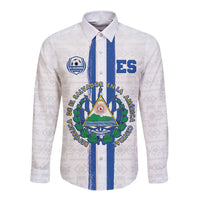 Custom El Salvador Football Long Sleeve Button Shirt La Selecta Sporty Style - Wonder Print Shop