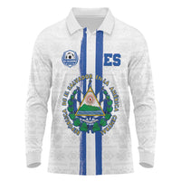 Custom El Salvador Football Long Sleeve Polo Shirt La Selecta Sporty Style - Wonder Print Shop