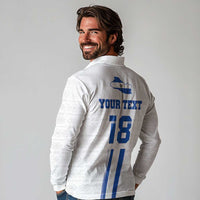 Custom El Salvador Football Long Sleeve Polo Shirt La Selecta Sporty Style - Wonder Print Shop