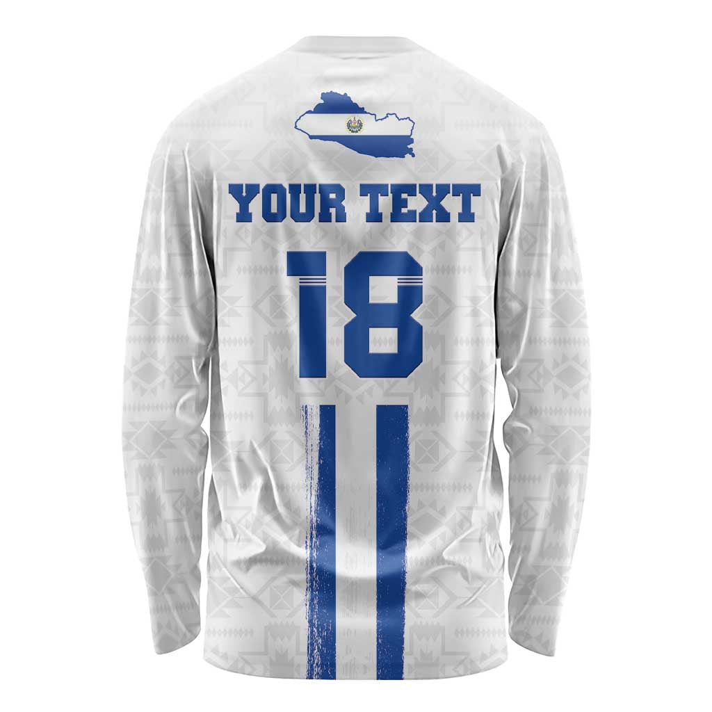 Custom El Salvador Football Long Sleeve Shirt La Selecta Sporty Style - Wonder Print Shop