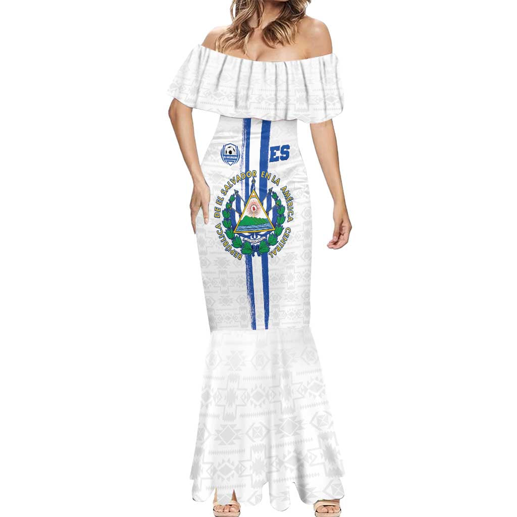 Custom El Salvador Football Mermaid Dress La Selecta Sporty Style - Wonder Print Shop