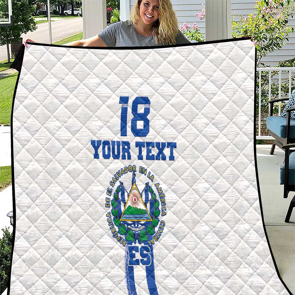 Custom El Salvador Football Quilt La Selecta Sporty Style - Wonder Print Shop