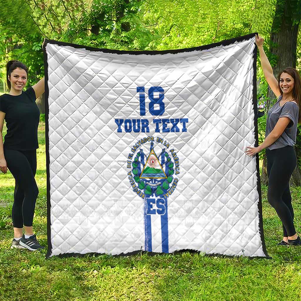 Custom El Salvador Football Quilt La Selecta Sporty Style - Wonder Print Shop