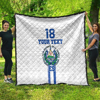 Custom El Salvador Football Quilt La Selecta Sporty Style - Wonder Print Shop