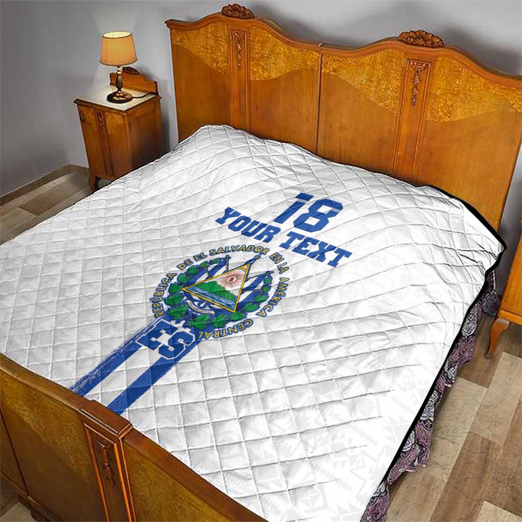 Custom El Salvador Football Quilt La Selecta Sporty Style - Wonder Print Shop