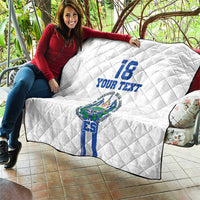 Custom El Salvador Football Quilt La Selecta Sporty Style - Wonder Print Shop