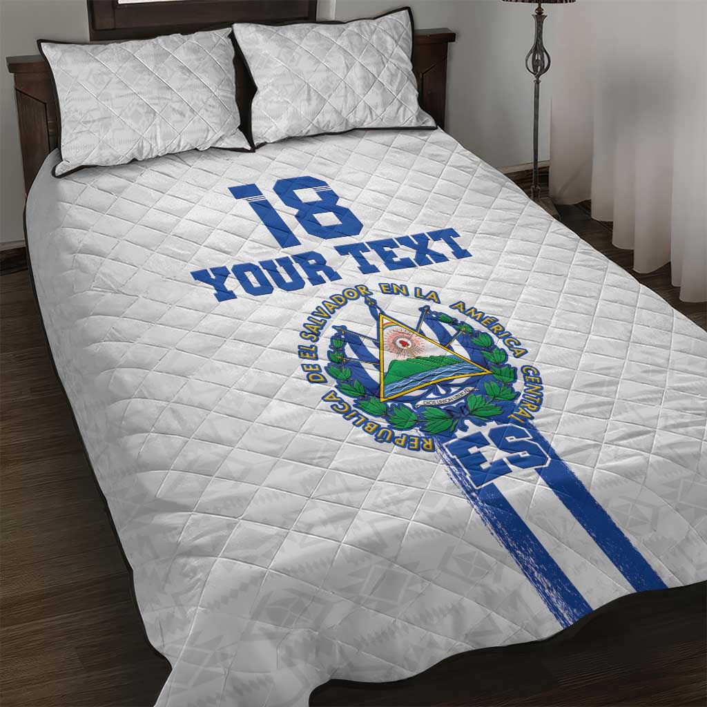 Custom El Salvador Football Quilt Bed Set La Selecta Sporty Style - Wonder Print Shop