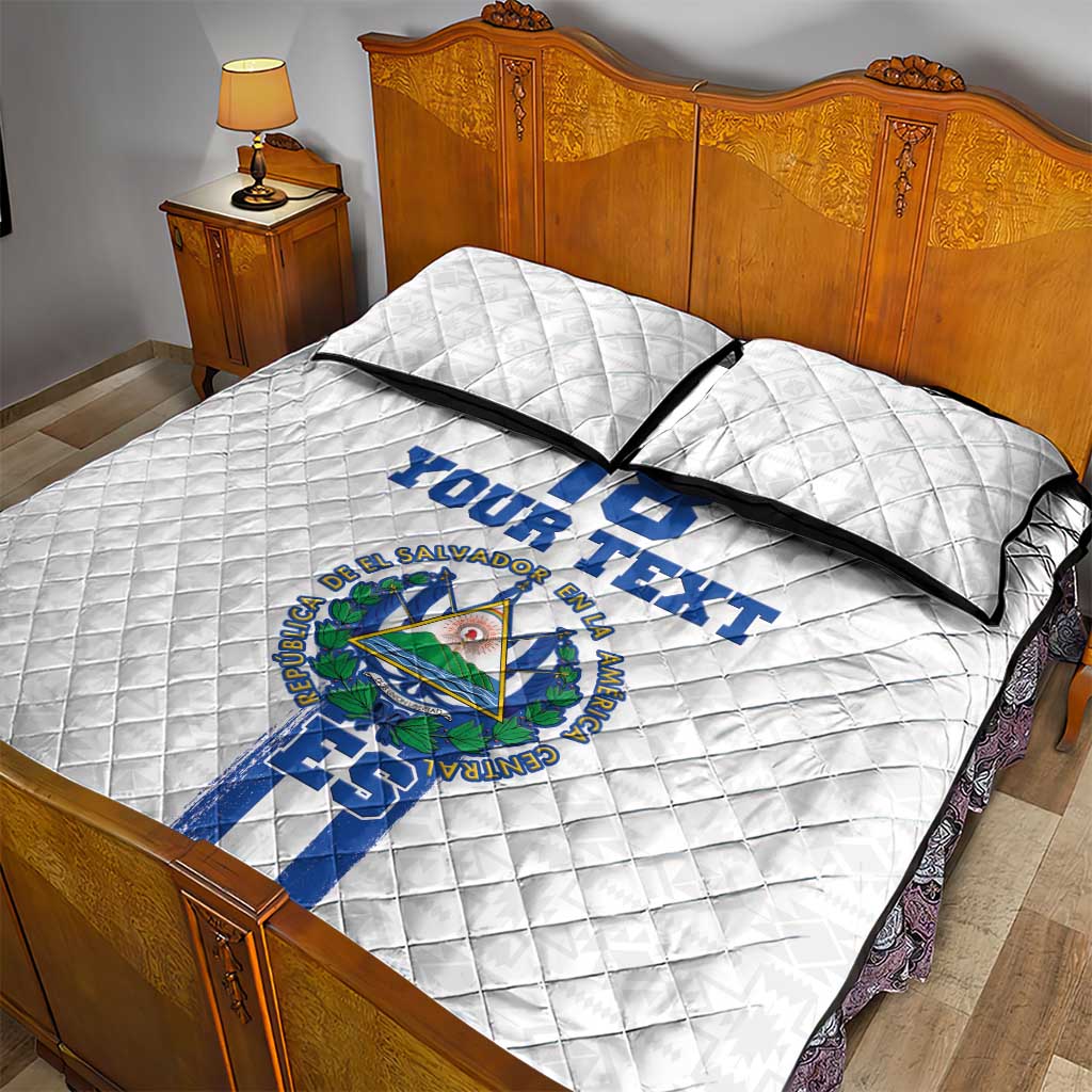 Custom El Salvador Football Quilt Bed Set La Selecta Sporty Style - Wonder Print Shop