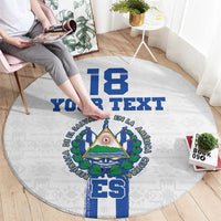 Custom El Salvador Football Round Carpet La Selecta Sporty Style - Wonder Print Shop