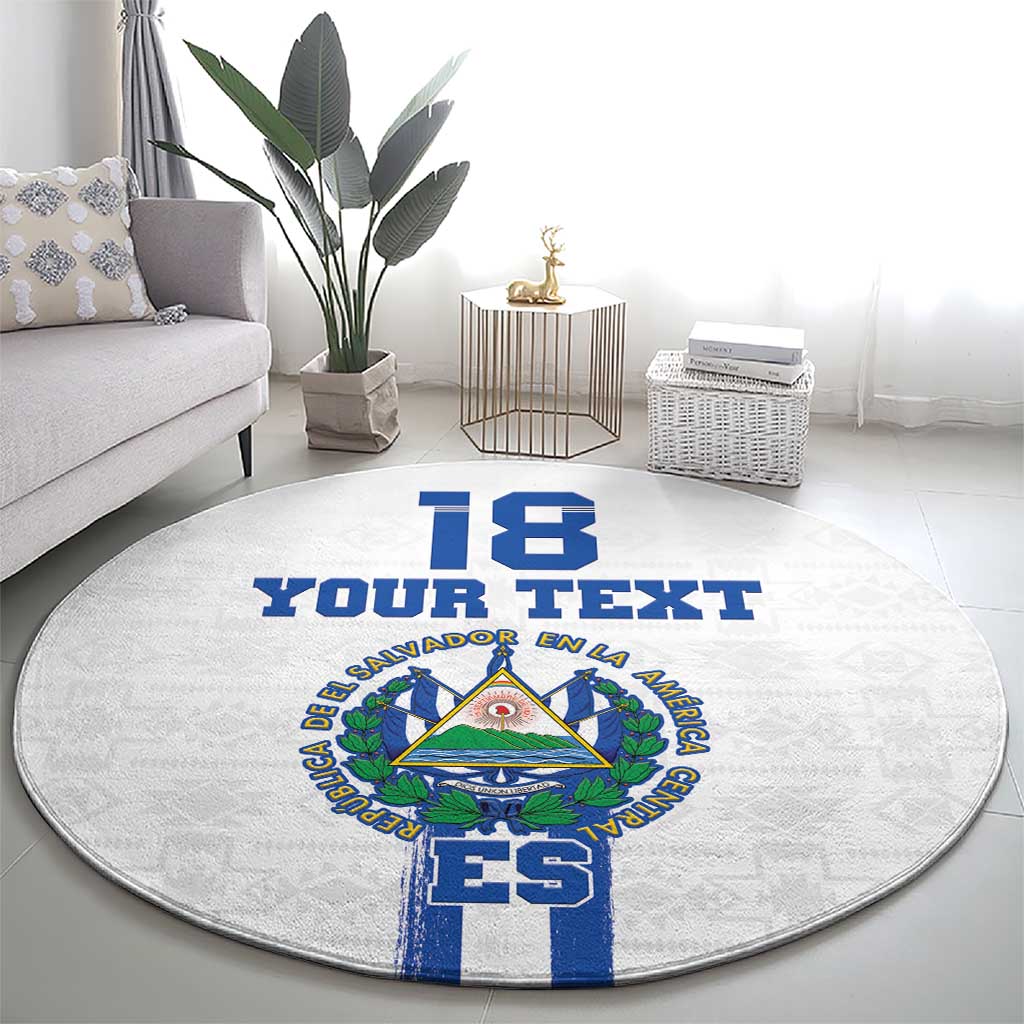 Custom El Salvador Football Round Carpet La Selecta Sporty Style - Wonder Print Shop
