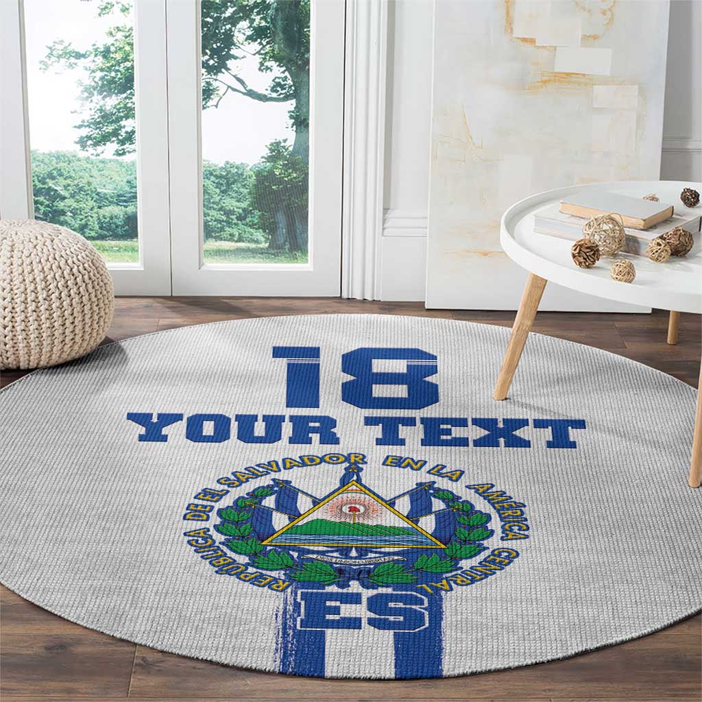 Custom El Salvador Football Round Carpet La Selecta Sporty Style - Wonder Print Shop
