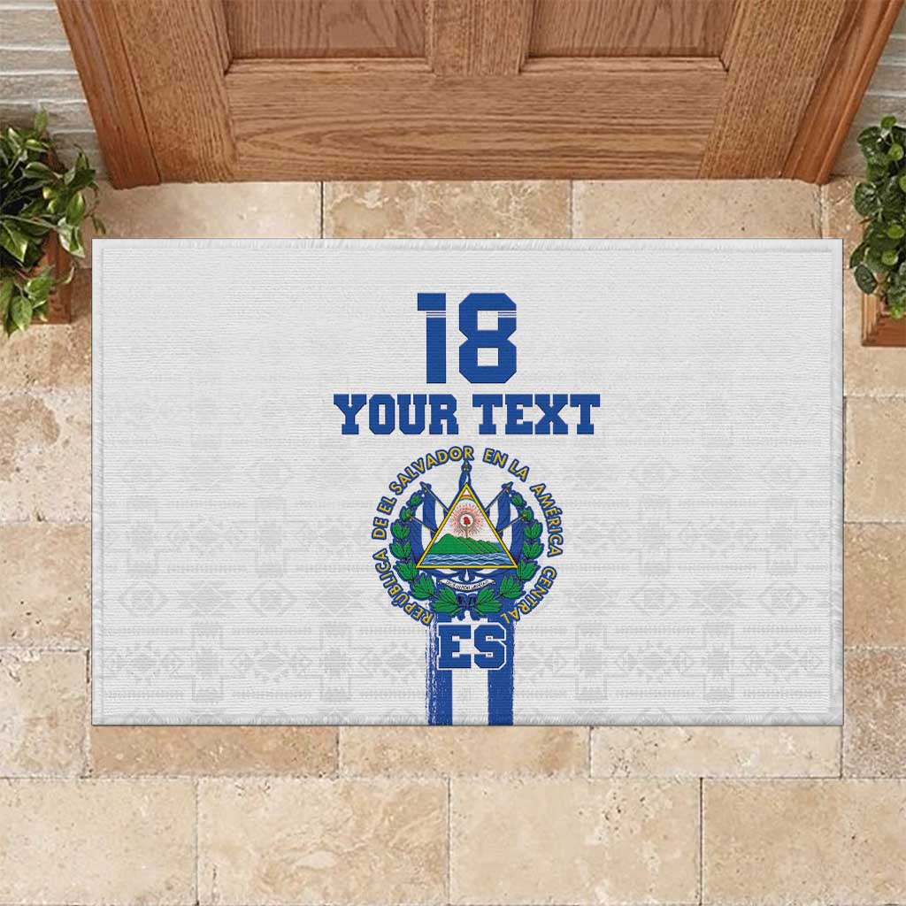 Custom El Salvador Football Rubber Doormat La Selecta Sporty Style - Wonder Print Shop