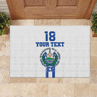 Custom El Salvador Football Rubber Doormat La Selecta Sporty Style - Wonder Print Shop
