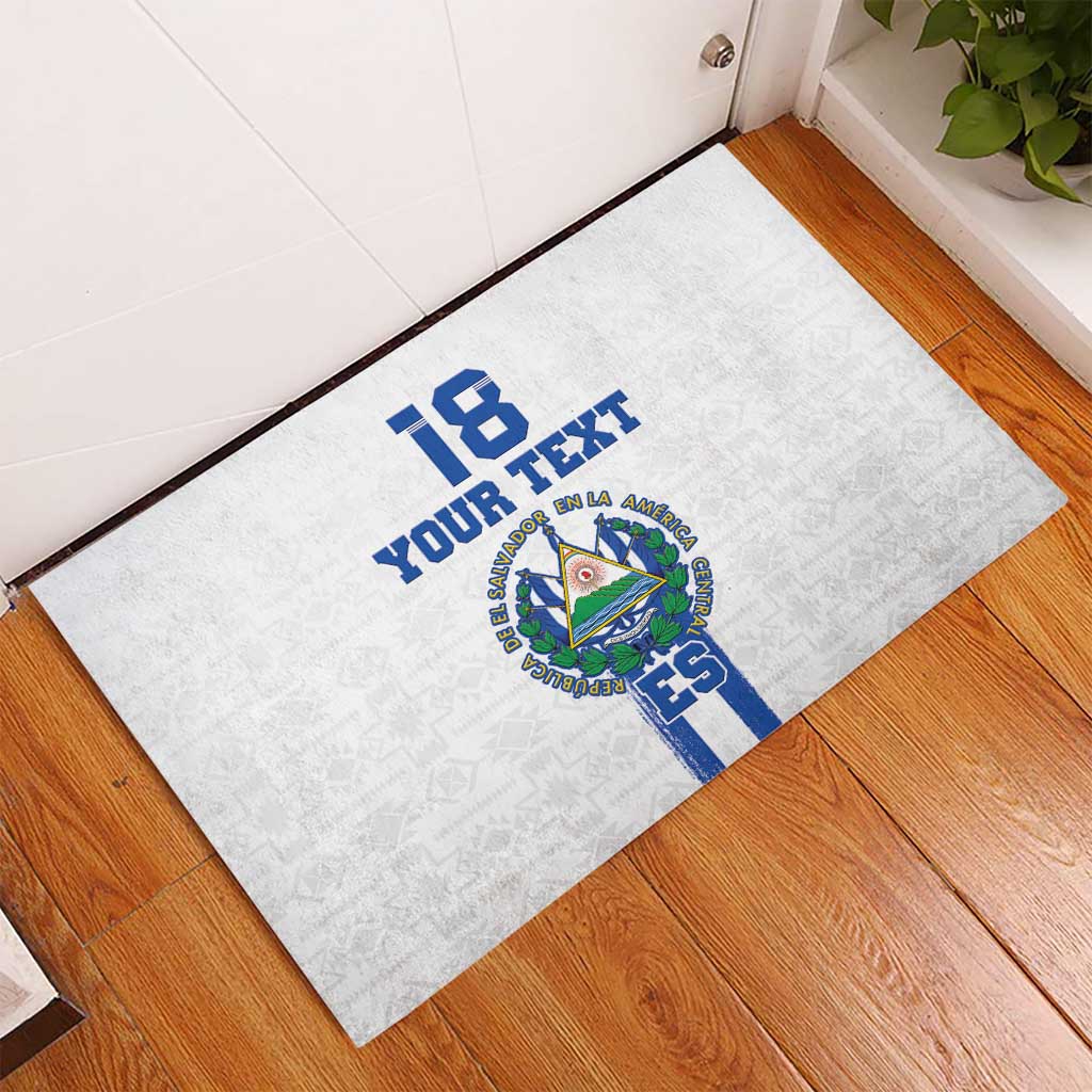 Custom El Salvador Football Rubber Doormat La Selecta Sporty Style - Wonder Print Shop