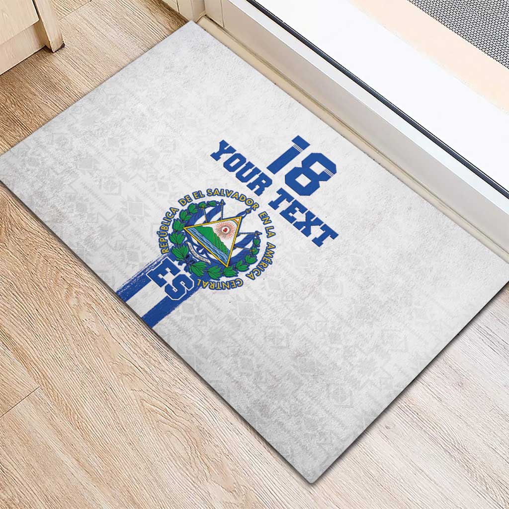 Custom El Salvador Football Rubber Doormat La Selecta Sporty Style - Wonder Print Shop