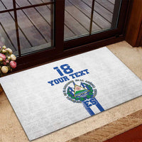 Custom El Salvador Football Rubber Doormat La Selecta Sporty Style - Wonder Print Shop