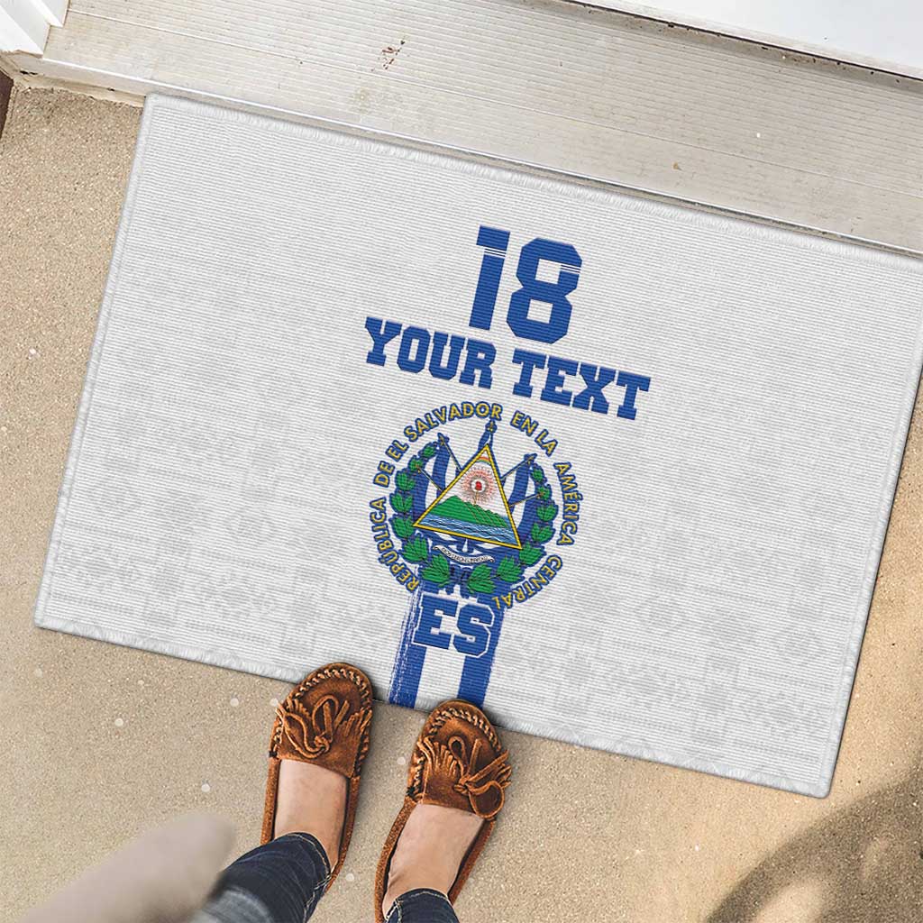 Custom El Salvador Football Rubber Doormat La Selecta Sporty Style - Wonder Print Shop
