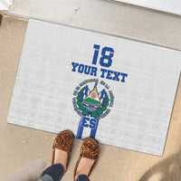 Custom El Salvador Football Rubber Doormat La Selecta Sporty Style - Wonder Print Shop