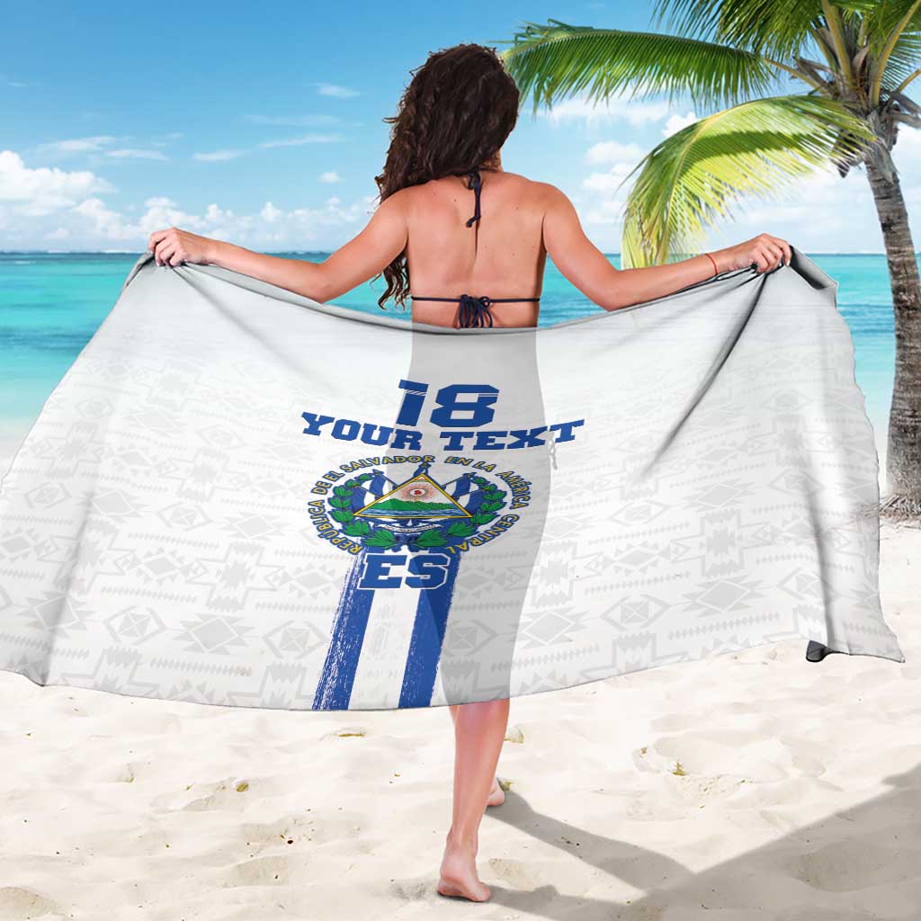Custom El Salvador Football Sarong La Selecta Sporty Style - Wonder Print Shop