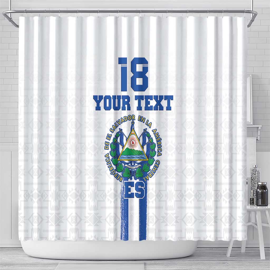 Custom El Salvador Football Shower Curtain La Selecta Sporty Style - Wonder Print Shop