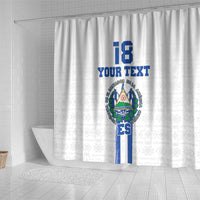 Custom El Salvador Football Shower Curtain La Selecta Sporty Style - Wonder Print Shop