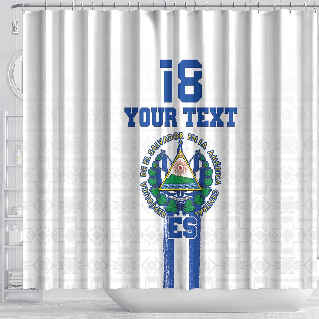 Custom El Salvador Football Shower Curtain La Selecta Sporty Style - Wonder Print Shop