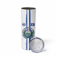 Custom El Salvador Football Skinny Tumbler La Selecta Sporty Style - Wonder Print Shop